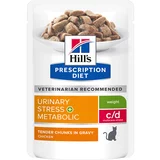 Hill’s 10 + 2 gratis! 12 x 85 g Hill’s Prescription Diet - Diet c/d Urinary Stress + Metabolic hrana s piletinom