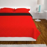 vidaXL Dvo-stransko Prešito Posteljno Pregrinjalo Rdeče/Črno 230x260cm | Shoptok.si