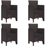  Vrtna stolica 4 pcs Smeđa 53 x 49 x 85 cm Polipropilen | shoptok.hr