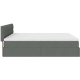 vidaXL Otomanski posteljni okvir z vzmetnicami siv 200x200 cm blago | Shoptok.si