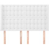  Uzglavlje s ušima bijelo 147x16x118/128 cm od umjetne kože | shoptok.hr