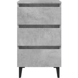  Noćni ormarić s metalnim nogama 2 kom boja betona 40x35x69 cm | shoptok.hr