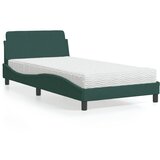  The Living Store Postelja z vzmetnico temno zelena 100x200 cm žamet - Postelja, (21488525) | Shoptok.si