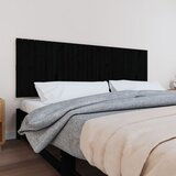 vidaXL Zidno uzglavlje crni 185x3x60 cm od masivne borovine | shoptok.hr