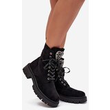 Boto Ankle Boots Workery With Jewelry Decoration Insulated Eco Suede Black Miryssa | Shoptok.si
