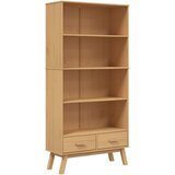  The Living Store Knjižna omara s 4 policami OLDEN rjava trdna borovina - Knjižna Omara, (21499672) | Shoptok.si