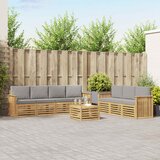  Setovi sofa 8 kom. Bijela i svjetlosiva Poliester | Shoptok.si