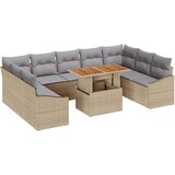  Set vrtnog kauča od 10 dijelova s jastučićima bež poli ratan | shoptok.hr
