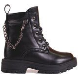SHELOVET Black girls' ankle boots with chain Cijene
