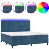 The Living Store Box spring postelja z vzmetnico LED temno modra 200x200cm žamet - Box Spring Postelja, (21488650) | Shoptok.si