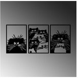 WALLXPERT Zidna dekoracija Cats, 50x70cm, 3 komada, Crna | Eponuda.ba