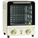 HOMCOM Mini pečica (železo, nerjaveče jeklo, kaljeno steklo) 25,5D x 27,5Š x 32V cm – Krem bela, (5000242660) | Shoptok.si