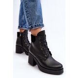 Boto Leather Women's Boots On Heel Black Lemar Leocera | Eponuda.ba