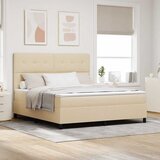 Krevet s opruga kutije s uzglavljem Krema 180 x 200 cm tkanina | Eponuda.com