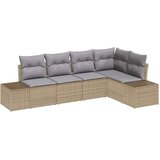  Sjedeća garnitura za vrt 5 kom. Bež i svijetlo siva poliratan 264 x 154 x 69 cm | shoptok.hr