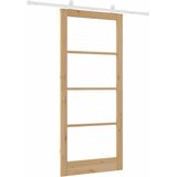  Klizna vrata ORKDAL 93 x 211 cm Masivna borovina i staklo | shoptok.hr