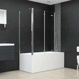 vidaXL Tuš stena za kopalno kad 120x69x130 cm kaljeno steklo prozorna | Shoptok.si