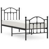  Metalni okvir kreveta uzglavlje i podnožje crni 75x190 cm | shoptok.hr