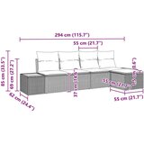  Garnitura kavčev 5-delna z blazinami Črn poliratan Akacija, (22090991) | Shoptok.si