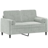  Dvosjed s ukrasnim jastucima svjetlosivi 120 cm baršunasti | shoptok.hr