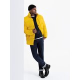 Ombre Men's puffer jacket with check lining - yellow | Shoptok.si