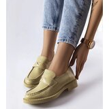 Gemre Élodie elegant green leather loafers with thick sole | shoptok.hr