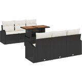  Set vrtnih stolova od 7 komada s jastučićima Crni poli ratan akacija | shoptok.hr