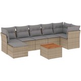  8-dijelni set vrtnih sofa s jastucima bež od poliratana | shoptok.hr