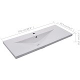  Ugradbeni umivaonik 101 x 39,5 x 18,5 cm keramički bijeli | shoptok.hr