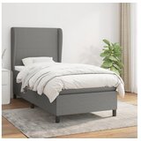  Box spring postelja z vzmetnico temno siva 100x200 cm blago | Shoptok.si