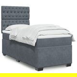 The Living Store Box spring postelja z vzmetnico temno siva 90x200 cm žamet - Box Spring Postelja, (21428243) Cene