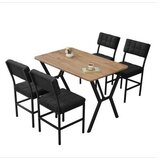 Hanah home Set Trpezarijski sto i 4 stolice Dubai Anthracite Walnut | Eponuda.com