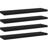 vidaXL Dodatne police za omaro 4 kosi črne 40x10x1,5 cm iverna plošča Cene