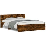 vidaXL Okvir za krevet s uzglavljem i LED boja hrasta 150x200 cm | shoptok.hr