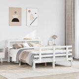 Furnova Posteljni okvir z vzglavjem brez vzmetnice bel 140x200 cm, (21944225) Cene