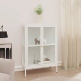  Komoda bijela 75 x 35 x 105 cm od čelika i stakla | shoptok.hr