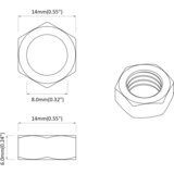  Šesterokutna matica 12 pcs Srebrno m8 Metal | shoptok.hr