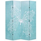 vidaXL Zložljiv paravan 160x170 cm metulj moder | Shoptok.si