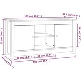 TV omarica medeno rjava 103x36,5x52 cm trdna borovina, (20731197) | Shoptok.si