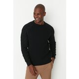 Trendyol Black Men Regular Fit Crew Neck Hair Knitting Detailed Knitwear Sweater | shoptok.hr