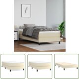 The Living Store Posteljni okvir krem 90x200 cm umetno usnje - Posteljni Okvir, (21737149) | Shoptok.si