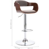 vidaXL Barski stolček vezan les in taupe blago | Shoptok.si