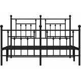 Metalni okvir kreveta uzglavlje i podnožje crni 140x190 cm | shoptok.hr