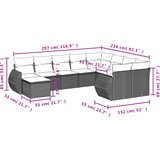  10-dijelni set vrtnih sofa s jastucima bež od poliratana | shoptok.hr