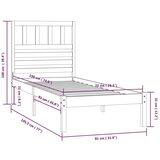  Kreveta 75 x 190 cm mali od masivne borovine | shoptok.hr