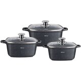 Shumee set 3 kvadratnih loncev 2.8, 4.4, 6.5L kinghoff KH-1607, (21384476) Cene