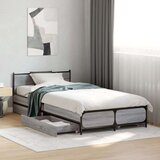  Okvir kreveta s ladicama siva boja hrasta 75 x 190 cm drveni | shoptok.hr