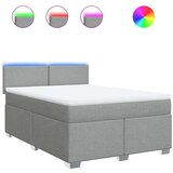  Krevet s oprugama i madracem svjetlosivi 140x190 cm od tkanine | shoptok.hr