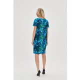 Marisse Blue Tropical Print Dress | Shoptok.si