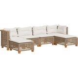 vidaXL 6-dijelni set vrtnih sofa s jastucima bež od poliratana | shoptok.hr